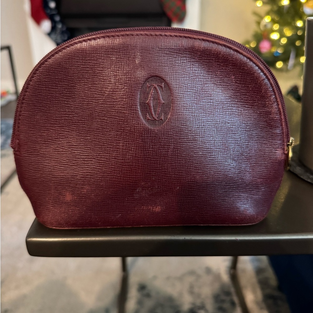 Les must de Cartier Authentic Burgundy Cosmetic Bag